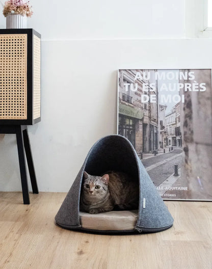 macarro Felted Pet Cave with Latex Mattress