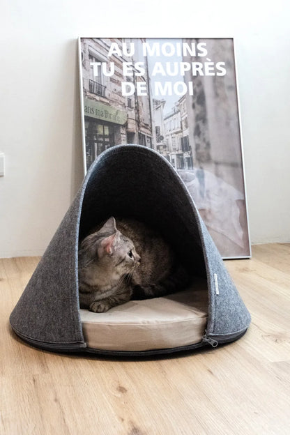 macarro Felted Pet Cave with Latex Mattress